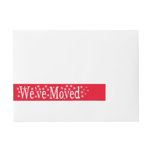 We've Moved Snowflake Christmas Wraparound Address Label (Front)