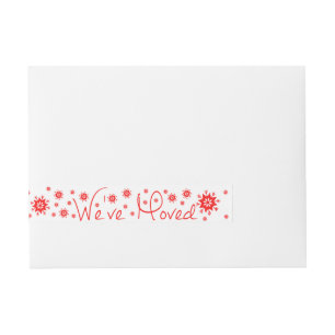 We've Moved Snowflake Christmas Wraparound Address Label