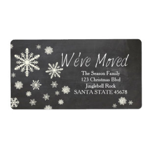 We've Moved snowflake Holiday Address Label