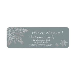 We've Moved Snowflake Holiday Label