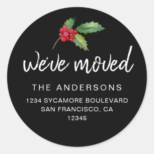 We've Moved Soft Green New Address label