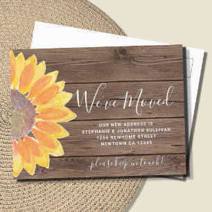  We've Moved Sunflower Announcement Postcard
