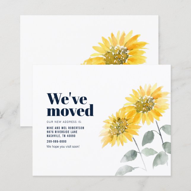 We've Moved Sunflower Floral Moving Announcement (Front/Back)