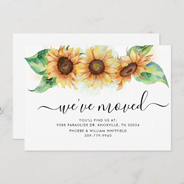 We've Moved Sunflower Floral Moving Announcement  (Front/Back)
