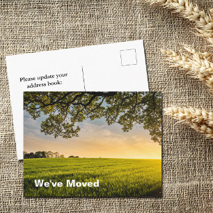 We've Moved Sunset Field New Home Address Announcement Postcard