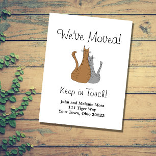 We've Moved Tabby Cats Announcement Postcard