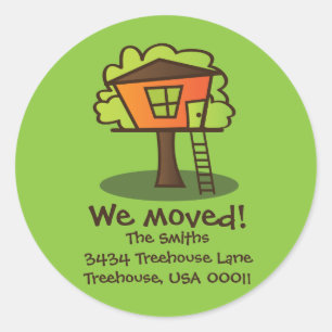We've Moved to a Treehouse! Classic Round Sticker