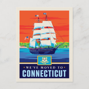 We've Moved To Connecticut Invitation Postcard