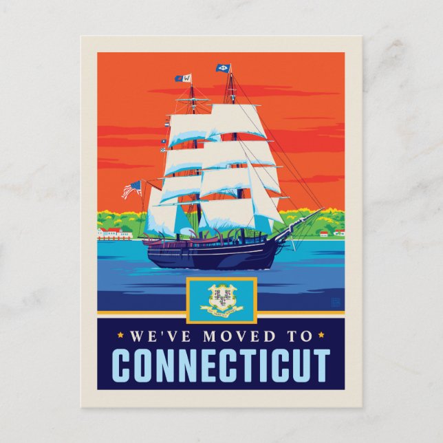 We've Moved To Connecticut Invitation Postcard (Front)