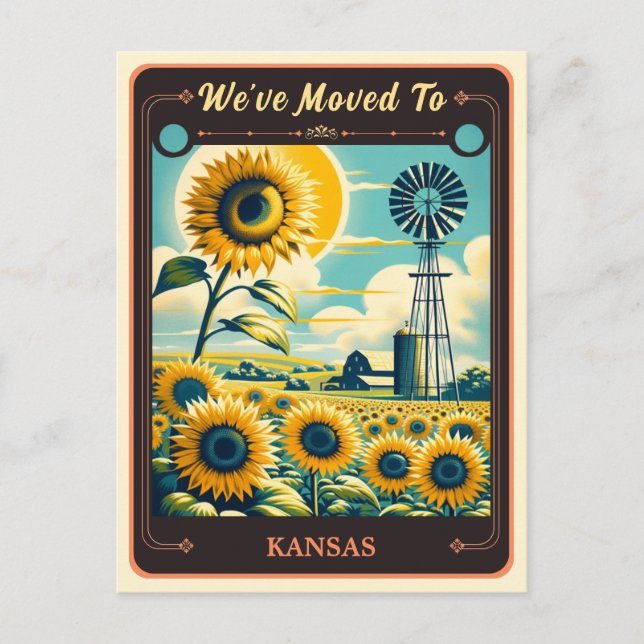 We've Moved To Kansas | Vintage Postcard (Front)
