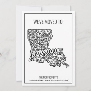 We've Moved To Louisiana State Floral Mandala Home Announcement