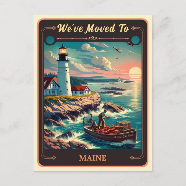 We've Moved To Maine | Vintage Postcard (Front)