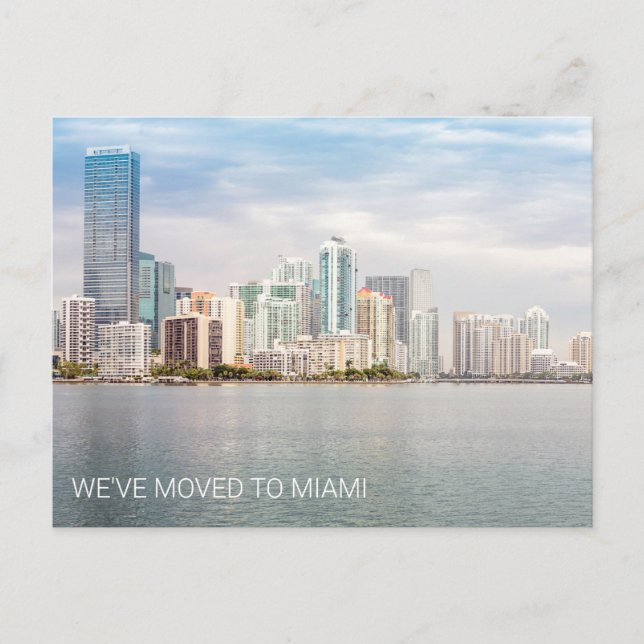 We've Moved to Miami Florida Beach Photo Moving Postcard (Front)
