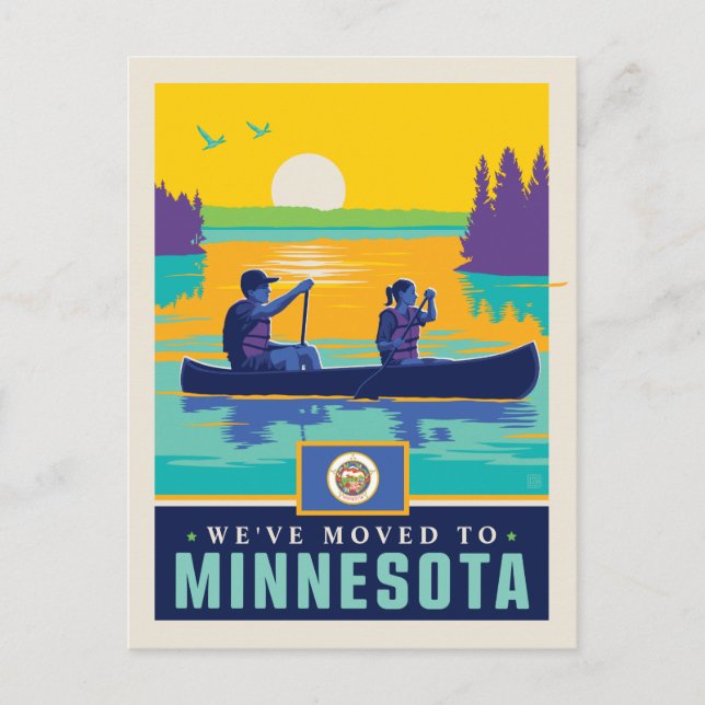 We've Moved To Minnesota Invitation Postcard (Front)