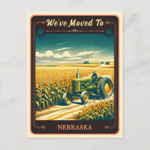 We've Moved To Nebraska Vintage Postcard