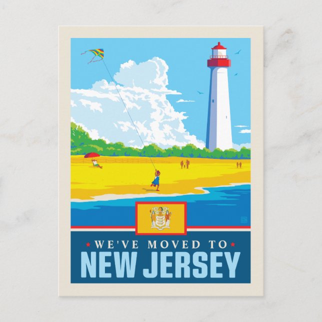 We've Moved To New Jersey Invitation Postcard (Front)