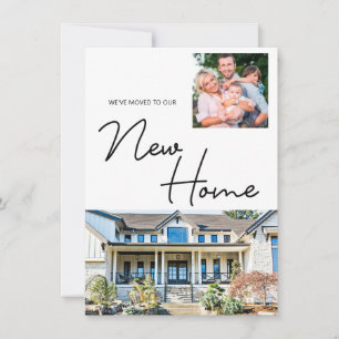 We've moved to our New Home Family Photo and House Holiday Card