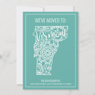 We've Moved To Vermont State Floral Mandala Announcement