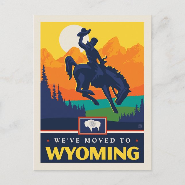 We've Moved To Wyoming Invitation Postcard (Front)