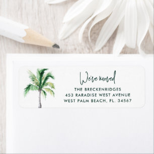 We've Moved Tropical Palm Tree Return Address