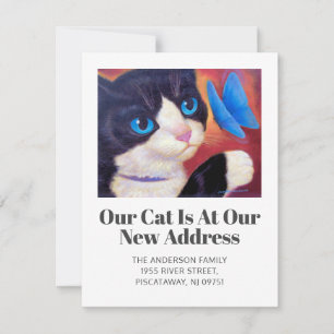 We've Moved Tuxedo Cat Pet New Home Script Moving Announcement