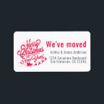 We've Moved Vintage Christmas Holiday New Address Label<br><div class="desc">We've moved return address label with a Christmas holiday theme. A vintage Christmas image with the text Merry Christmas and a Happy New Year and Santa, sleigh and reindeer. Your family name and address in red and off-black stylish modern typography. Festive holiday moving announcement for your change of address. Exclusively...</div>