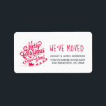 We've Moved Vintage Christmas Holiday New Address  Label<br><div class="desc">We've moved return address label with a Christmas holiday theme. A vintage Christmas image with the text Merry Christmas and a Happy New Year and Santa, sleigh and reindeer. Your family name and address in red and off-black stylish modern typography. Exclusively designed for you by Happy Dolphin Studio. If you...</div>