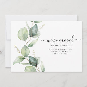 We've Moved Watercolor Eucalyptus Moving Announcement