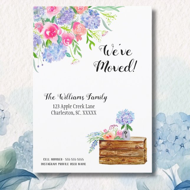 We've Moved Watercolor Floral Announcement  (Creator Uploaded)