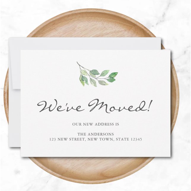 We've Moved Watercolor Leaves Moving Announcement (Creator Uploaded)