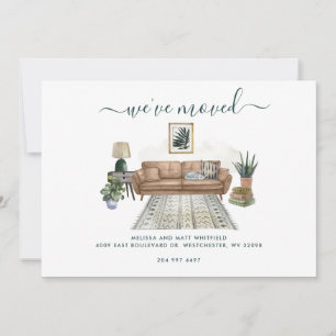 We've Moved Watercolor Moving Announcement