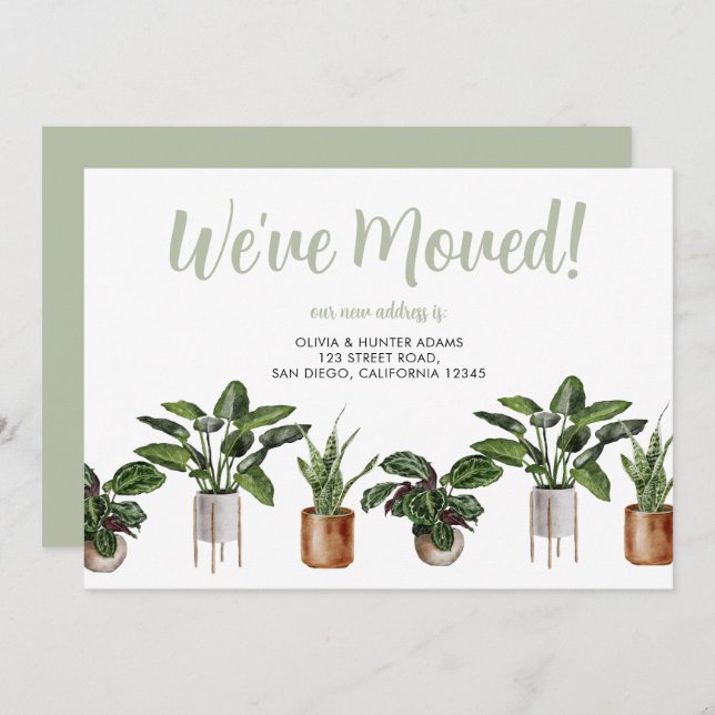 We've Moved Watercolor Moving Announcement (Front/Back)