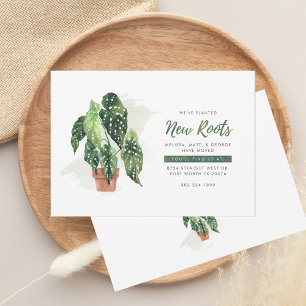 We've Moved Watercolor Plant Botanical Moving Announcement