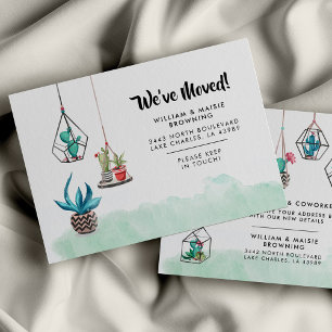 We've Moved Watercolor Plants Moving Announcement