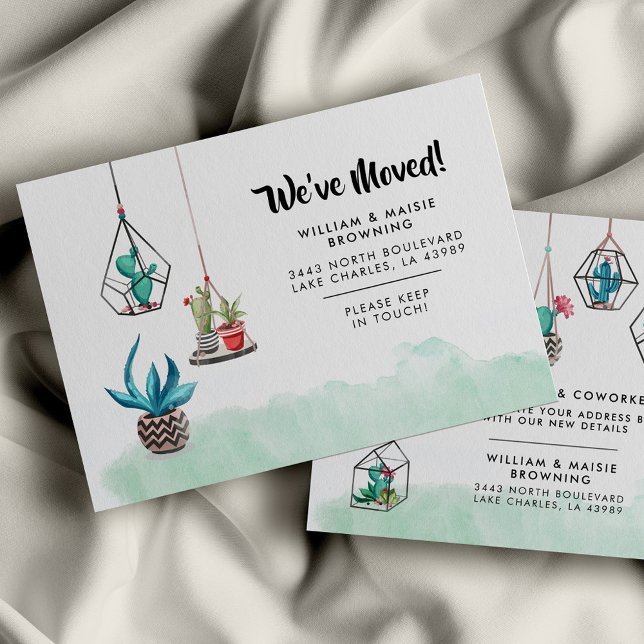 We've Moved Watercolor Plants Moving Announcement (Creator Uploaded)