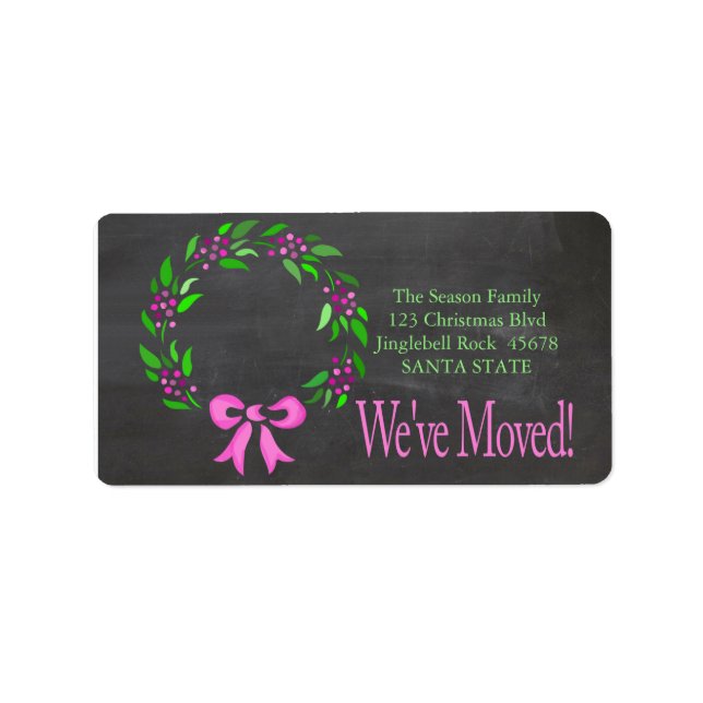 We've Moved x-mas wreath Holiday Label (Front)