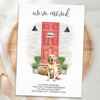 We've Moved Yellow Labrador Red Door Dog Moving