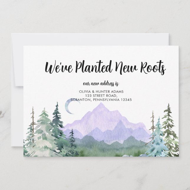 We've Planted New Roots Moving Announcement (Front)
