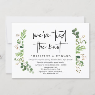 We've tied the knot, Wedding Elopement celebration Invitation