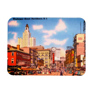 Weybosset Street, Providence, RI Vintage Photo Magnet