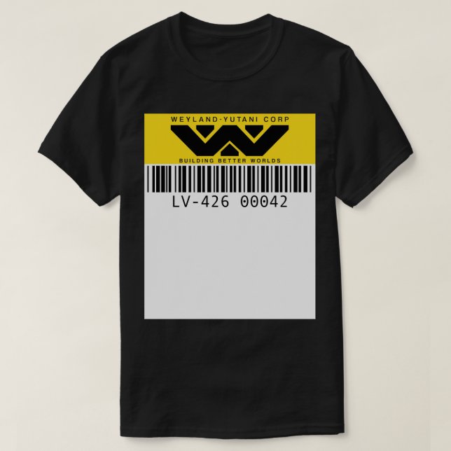 Weyland Yutani Asset tag TShirt (Design Front)