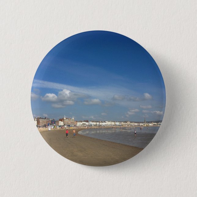 Weymouth Beach 6 Cm Round Badge (Front)