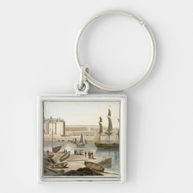 Weymouth Harbour, from 'A Voyage Around Great Brit Key Ring (Front)
