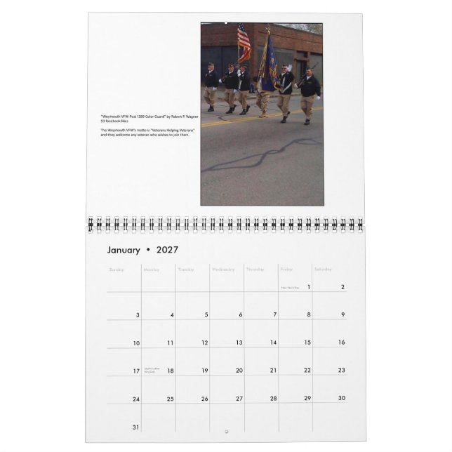 Weymouth, MA Town Calendar 2014 (Jan 2027)