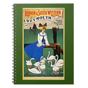 Weymouth Train Travel, vintage, Notebook
