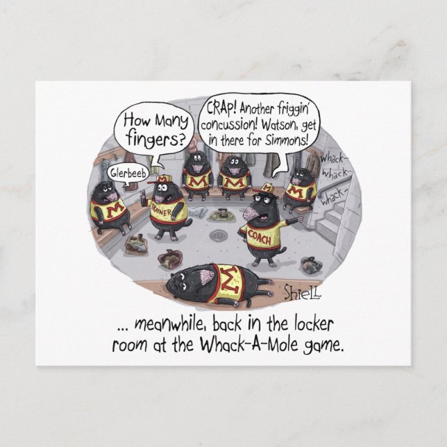 Whack-a-Mole Concussion Postcard (Front)