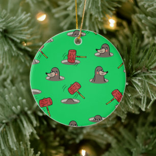 Whack-A-Mole Pattern Ceramic Tree Decoration