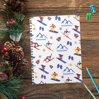 Whakapapa New Zealand Ski Snowboard Pattern Notebook