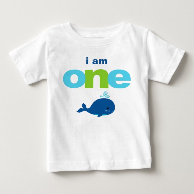 Whale 1st Birthday T-shirt Toddler Baby Kid (Front)