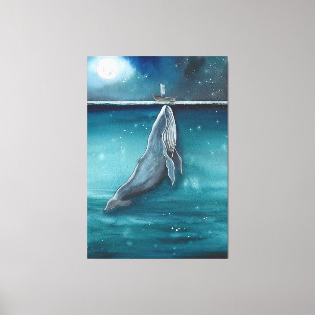 whale and boat canvas print (Front)